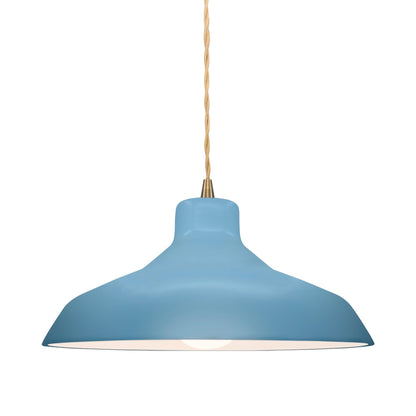 Radiance Loft Pendant Light in Sky Blue/Antique Brass/Beige Twist.