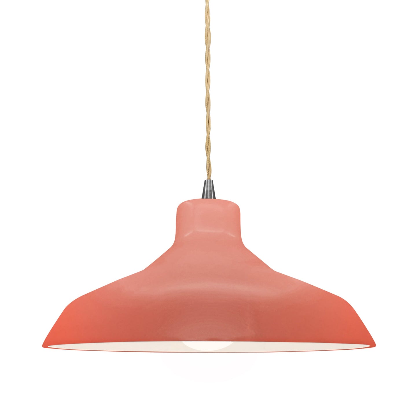 Radiance Loft Pendant Light in Gloss Blush/Brushed Nickel/Beige Twist.