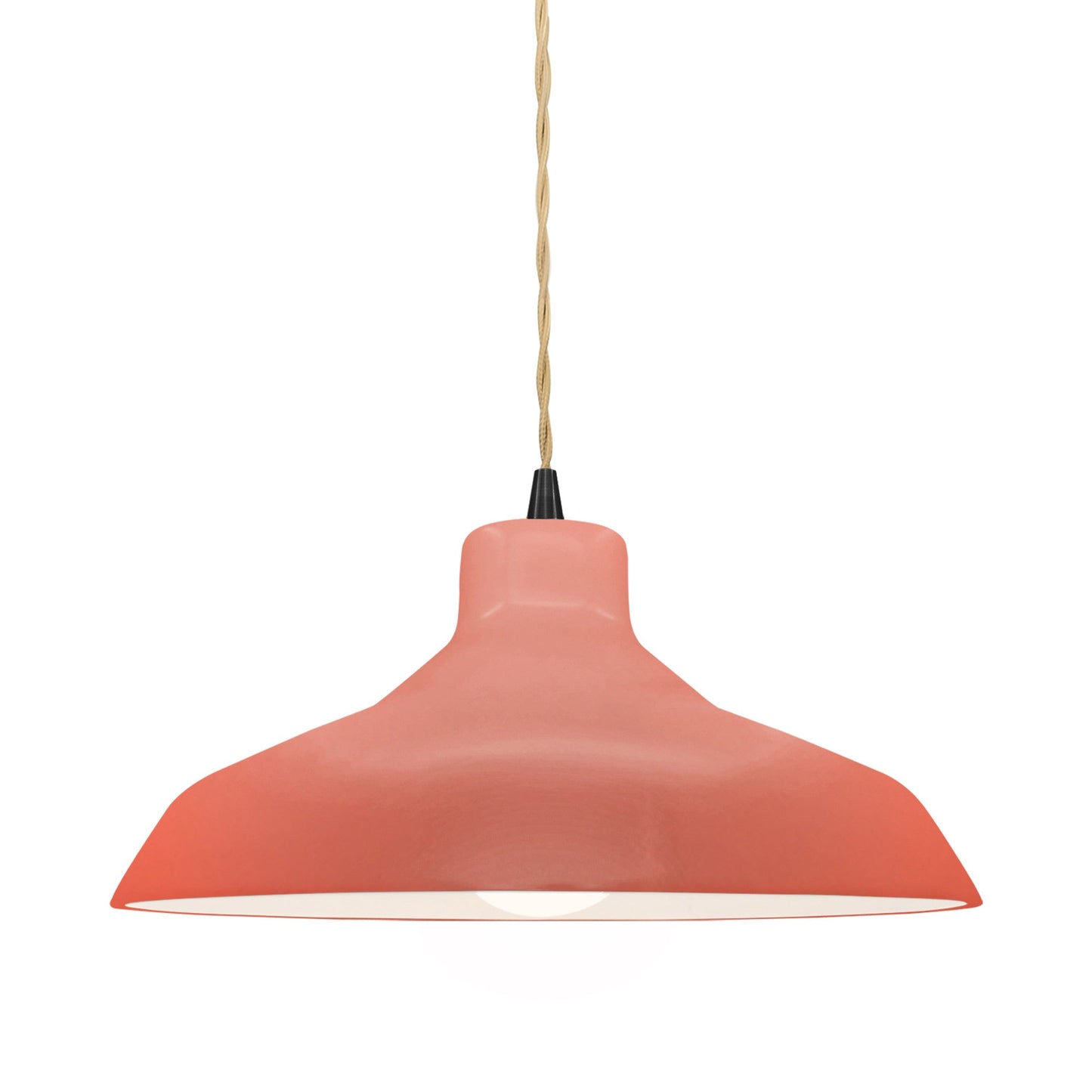 Radiance Loft Pendant Light in Gloss Blush/Matte Black/Beige Twist.