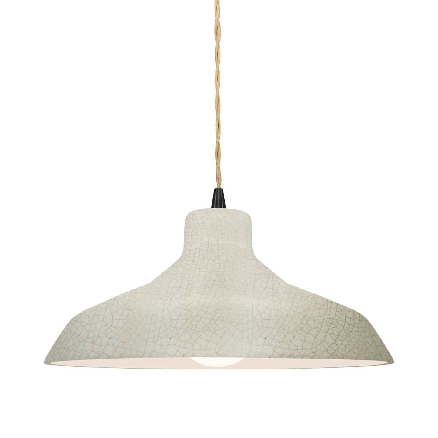 Radiance Loft Pendant Light in White Crackle/Matte Black/Beige Twist.