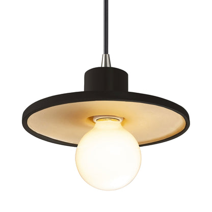 Radiance Saucer Pendant Light in Carbon Matte Black/Champagne Gold/Brushed Nickel/Black.
