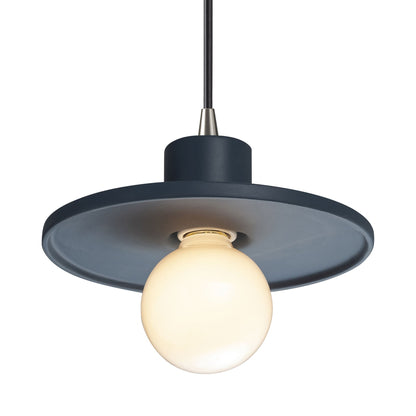 Radiance Saucer Pendant Light in Midnight Sky/Brushed Nickel/Black.