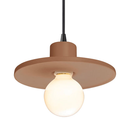 Radiance Saucer Pendant Light in Adobe/Matte Black/Black.