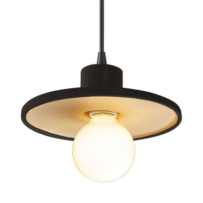 Radiance Saucer Pendant Light in Carbon Matte Black/Champagne Gold/Matte Black/Black.