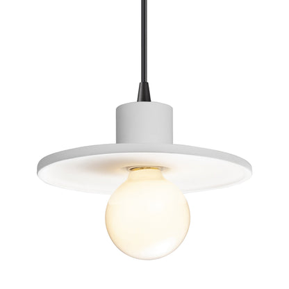 Radiance Saucer Pendant Light in Gloss White/Matte Black/Black.