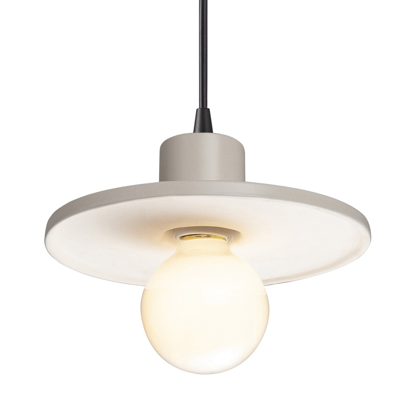 Radiance Saucer Pendant Light in Matte White/Matte Black/Black.