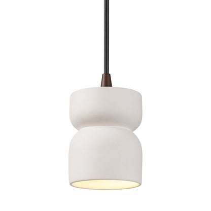 Radiance Short Hourglass Pendant Light in Bisque/Dark Bronze/Black.