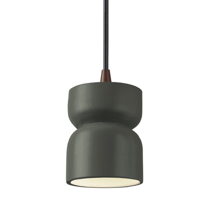 Radiance Short Hourglass Pendant Light in Pewter Green/Dark Bronze/Black.