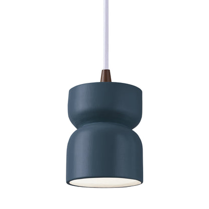 Radiance Short Hourglass Pendant Light in Midnight Sky/Dark Bronze/White.