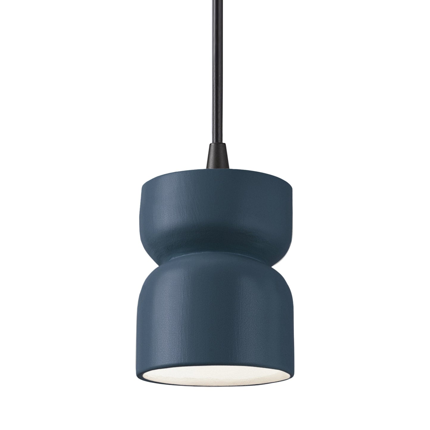 Radiance Short Hourglass Pendant Light in Midnight Sky/Matte Black/Black.