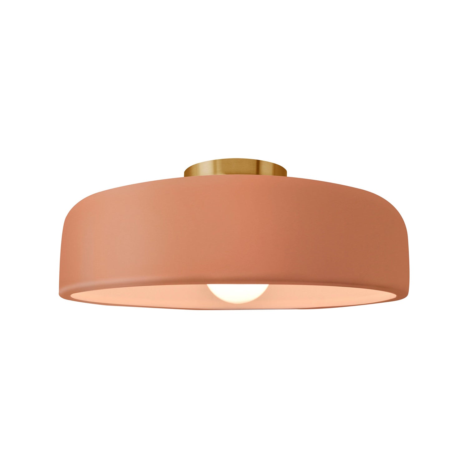 Radiance Spire LED Semi Flush Mount Ceiling Light in Adobe/Brushed Brass (Medium).