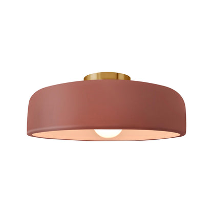 Radiance Spire LED Semi Flush Mount Ceiling Light in Canyon Clay/Brushed Brass (Medium).