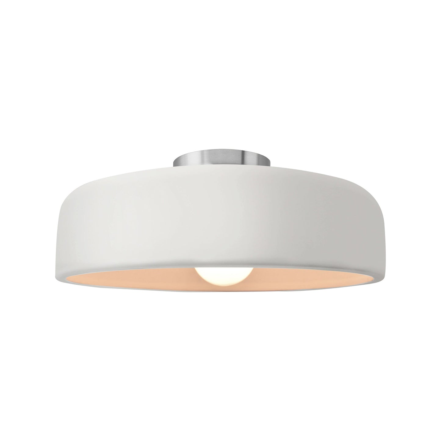 Radiance Spire LED Semi Flush Mount Ceiling Light in Bisque/Brushed Nickel (Medium).