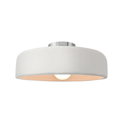 Radiance Spire LED Semi Flush Mount Ceiling Light in Bisque/Brushed Nickel (Medium).