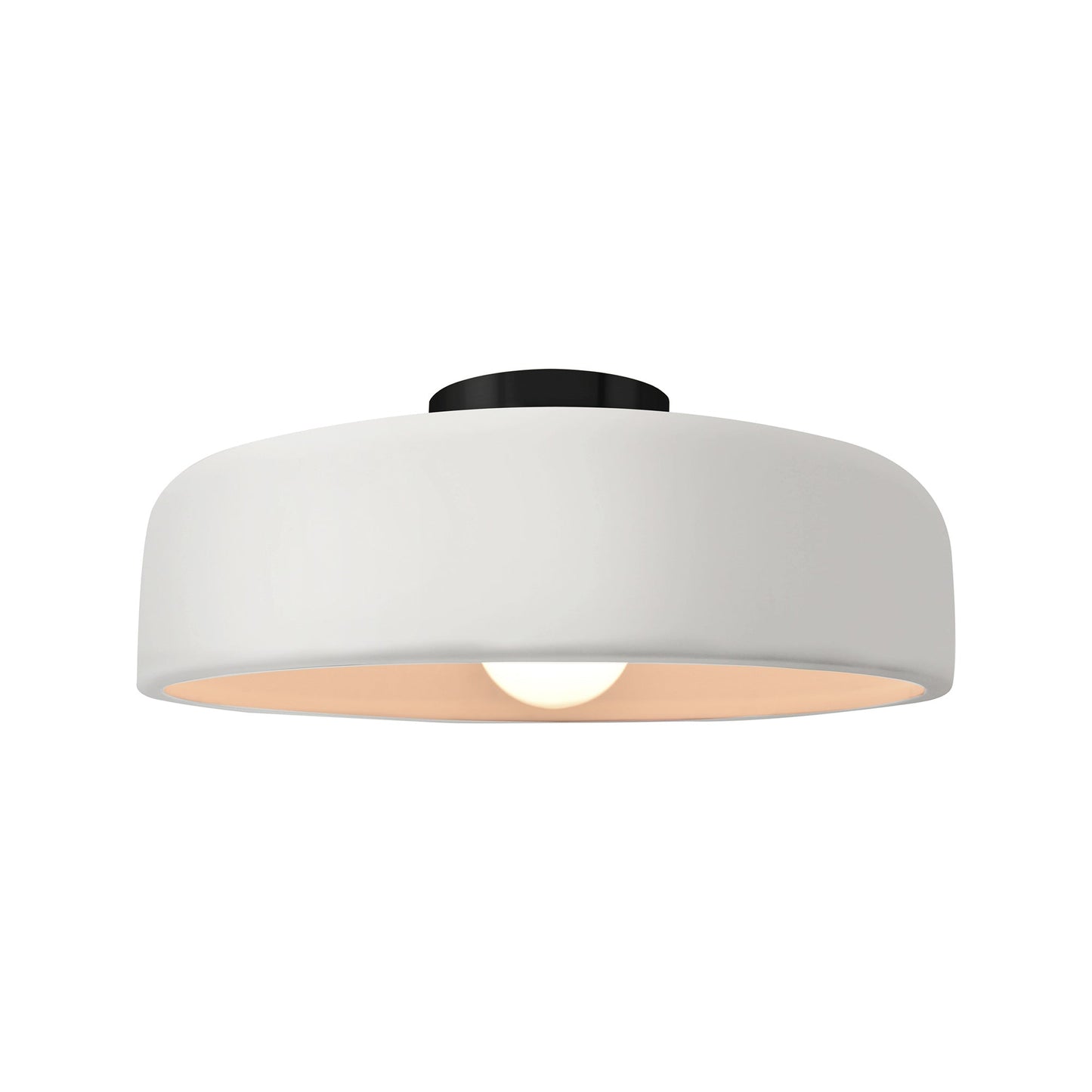 Radiance Spire LED Semi Flush Mount Ceiling Light in Bisque/Matte Black (Medium).