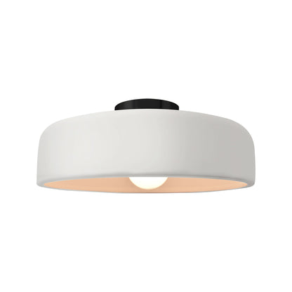 Radiance Spire LED Semi Flush Mount Ceiling Light in Bisque/Matte Black (Medium).