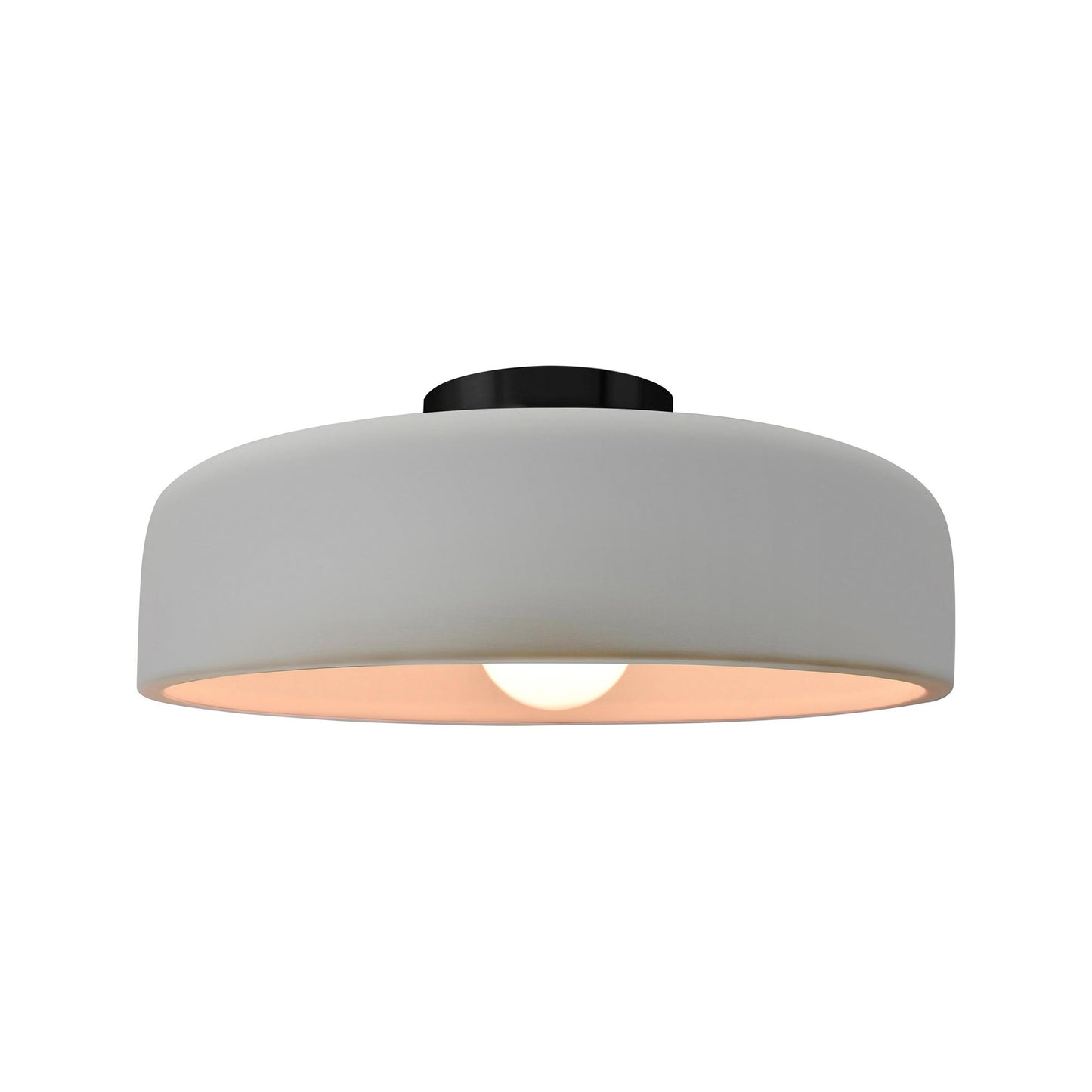 Radiance Spire LED Semi Flush Mount Ceiling Light in Matte White/Matte Black (Medium).
