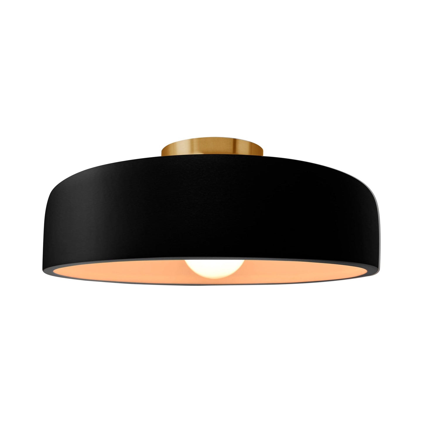 Radiance Spire LED Semi Flush Mount Ceiling Light in Carbon Matte Black/Brushed Brass (Large).