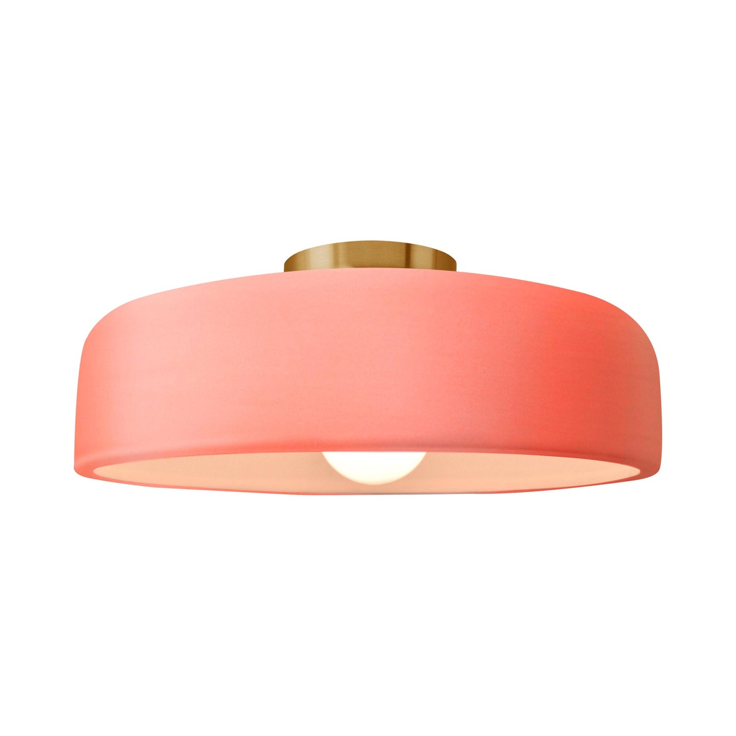 Radiance Spire LED Semi Flush Mount Ceiling Light in Gloss Blush/Brushed Brass (Large).