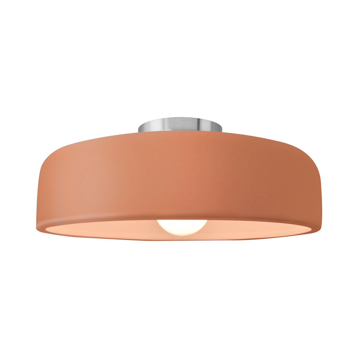 Radiance Spire LED Semi Flush Mount Ceiling Light in Adobe/Brushed Nickel (Large).