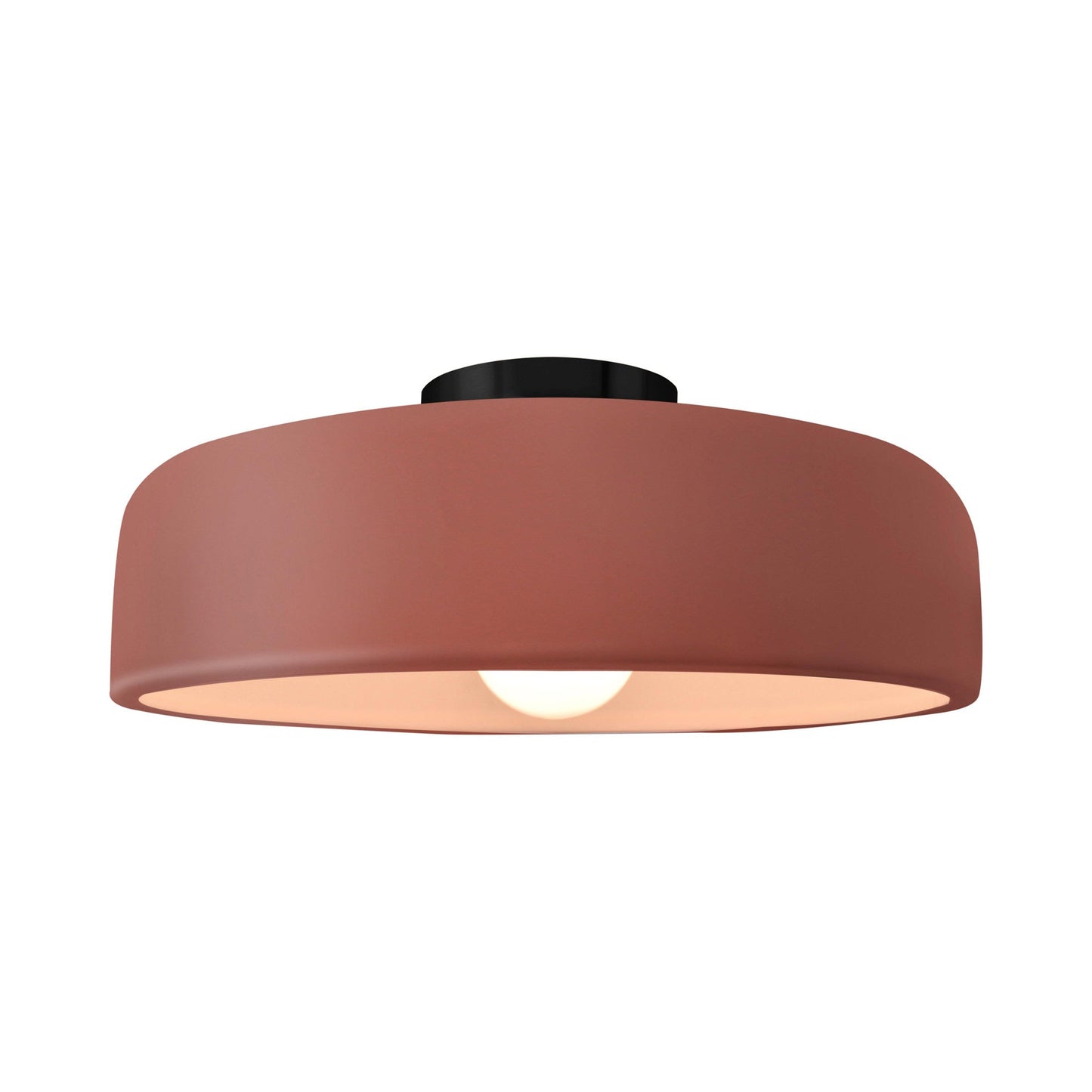 Radiance Spire LED Semi Flush Mount Ceiling Light in Canyon Clay/Matte Black (Large).