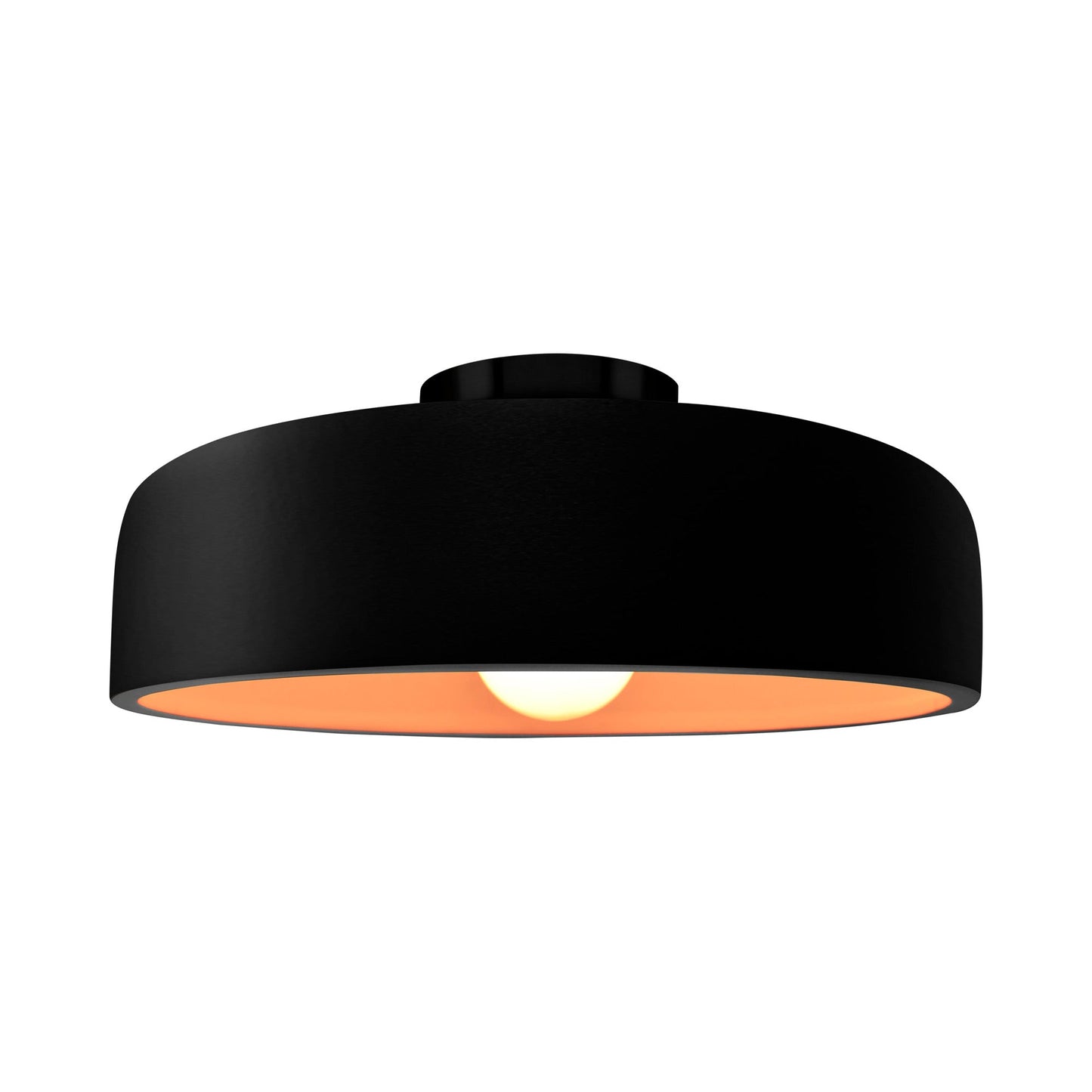 Radiance Spire LED Semi Flush Mount Ceiling Light in Carbon Matte Black/Champagne Gold/Matte Black (Large).
