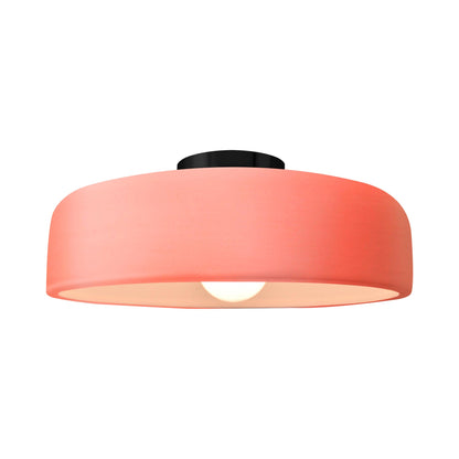 Radiance Spire LED Semi Flush Mount Ceiling Light in Gloss Blush/Matte Black (Large).