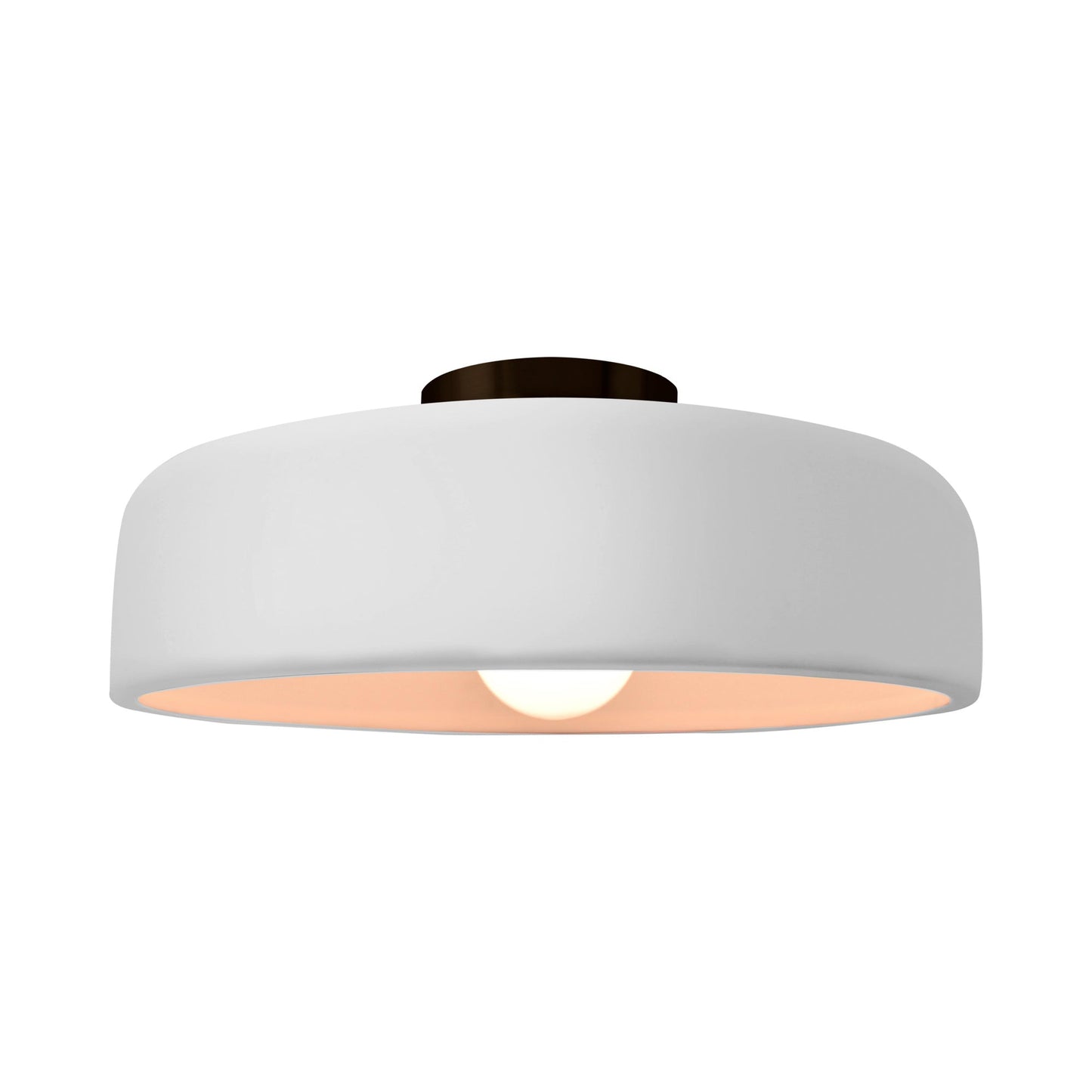 Radiance Spire LED Semi Flush Mount Ceiling Light in Gloss White/Matte Black (Large).