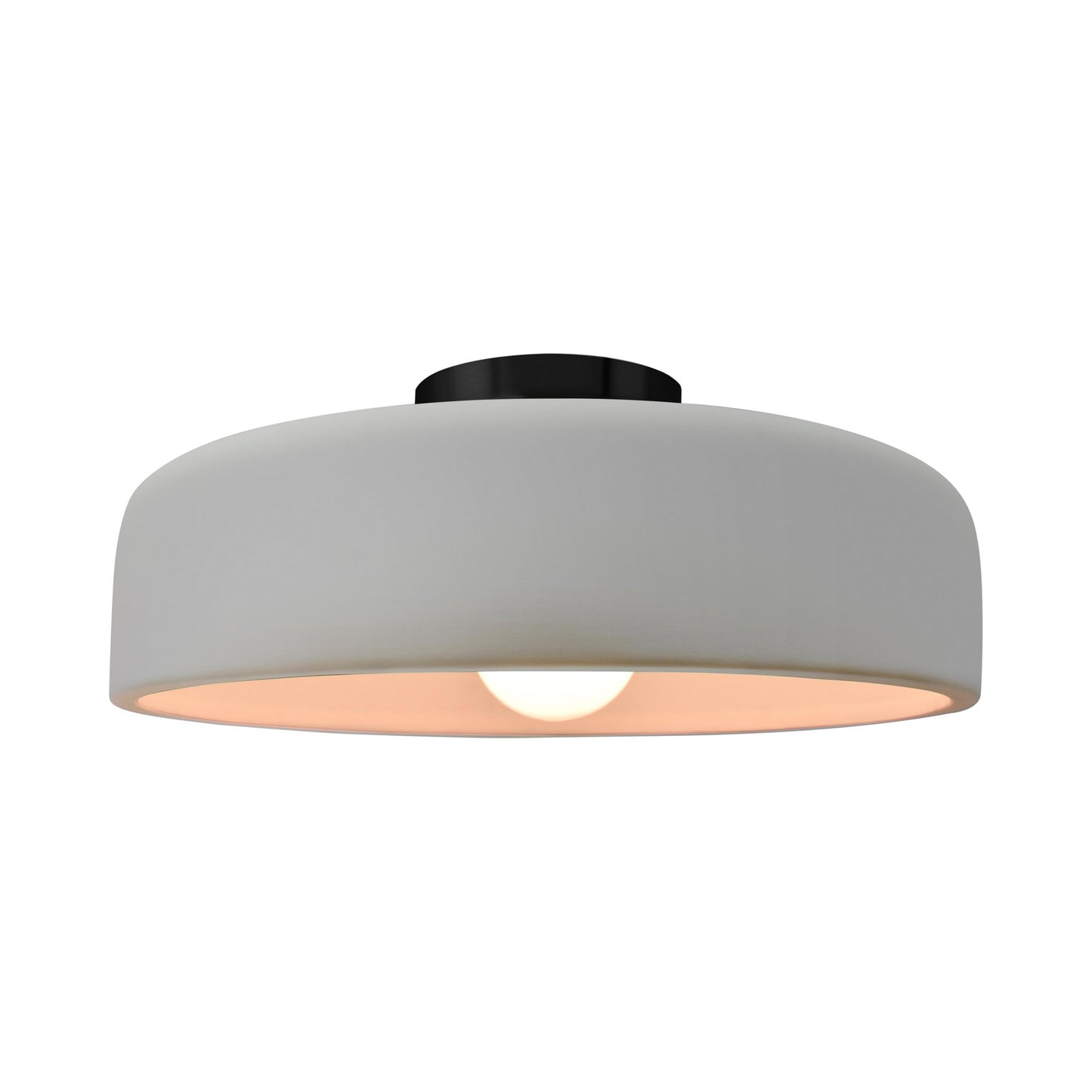 Radiance Spire LED Semi Flush Mount Ceiling Light in Matte White/Matte Black (Large).