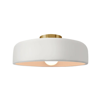 Radiance Spire Semi Flush Mount Ceiling Light in Bisque/Brushed Brass (Medium).