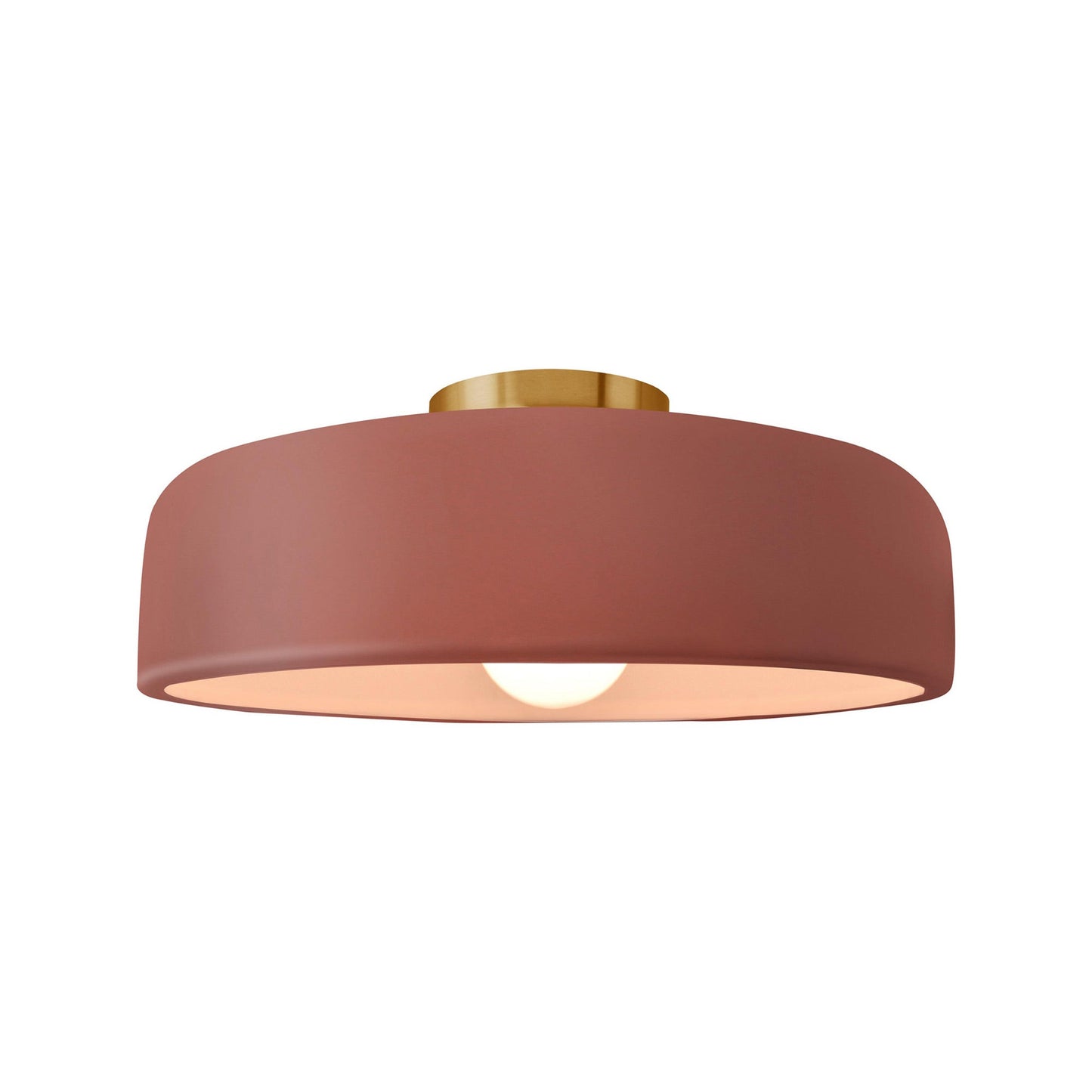 Radiance Spire Semi Flush Mount Ceiling Light in Canyon Clay/Brushed Brass (Medium).