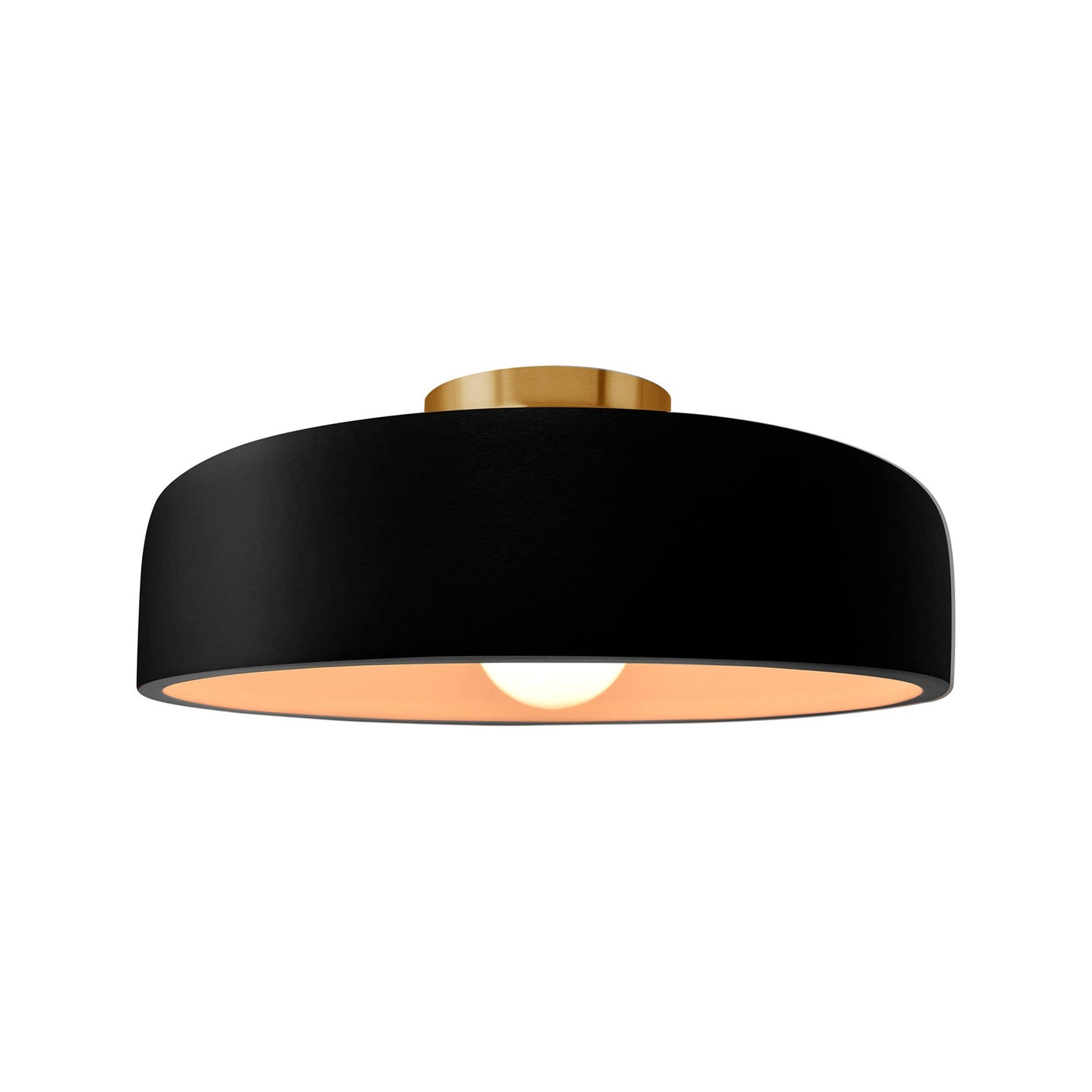 Radiance Spire Semi Flush Mount Ceiling Light in Carbon Matte Black/Brushed Brass (Medium).