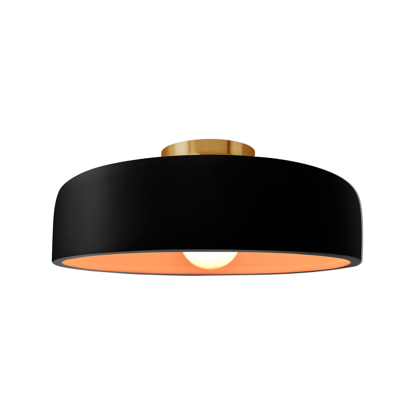 Radiance Spire Semi Flush Mount Ceiling Light in Carbon Matte Black/Champagne Gold/Brushed Brass (Medium).
