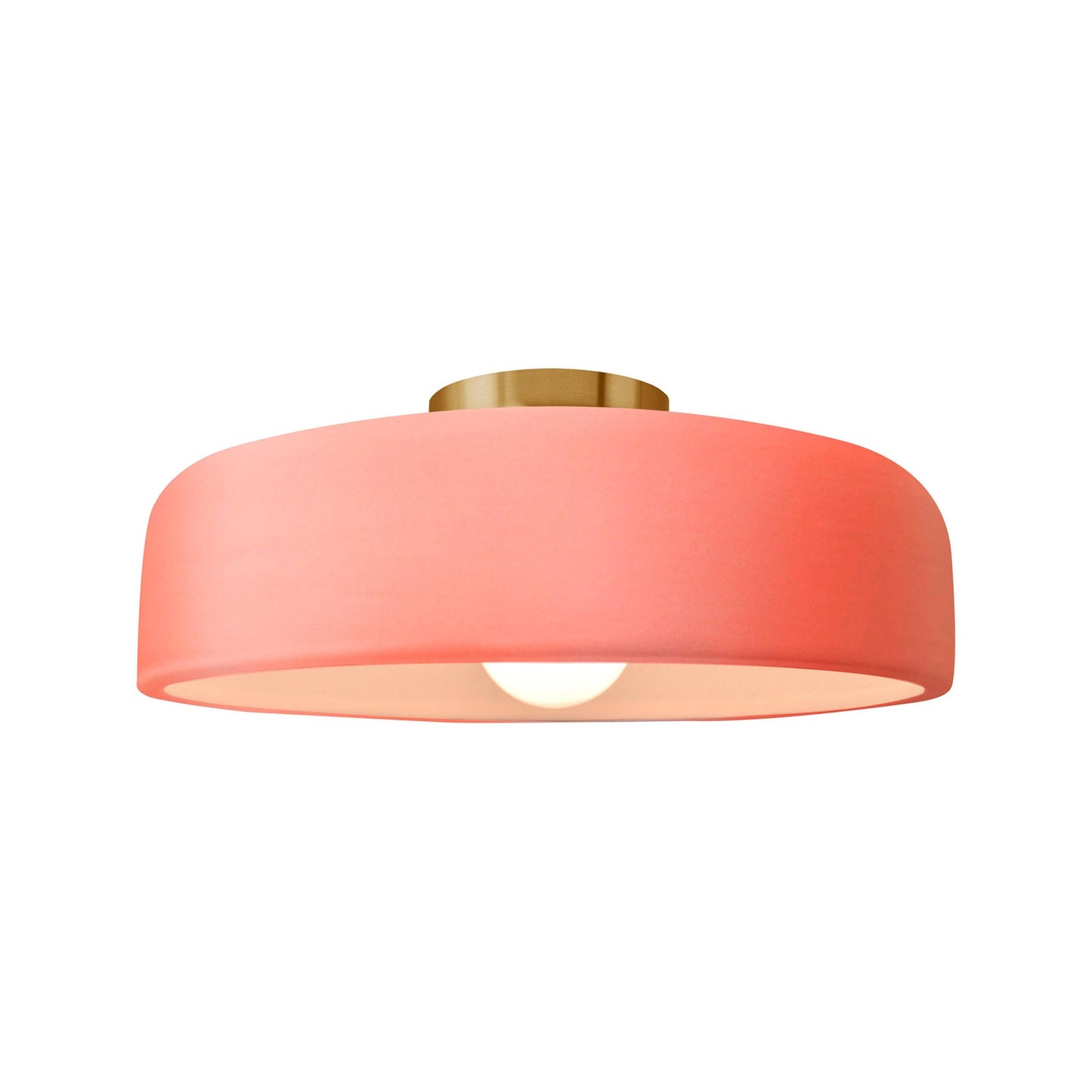 Radiance Spire Semi Flush Mount Ceiling Light in Gloss Blush/Brushed Brass (Medium).
