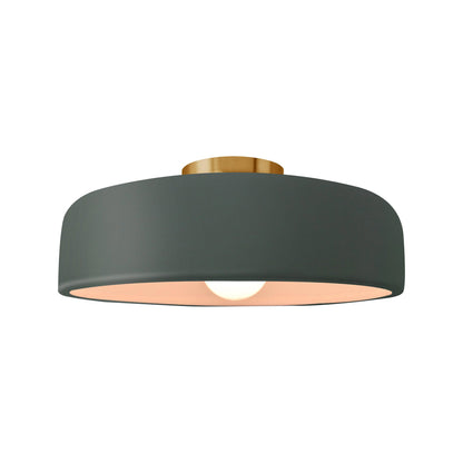 Radiance Spire Semi Flush Mount Ceiling Light in Pewter Green/Brushed Brass (Medium).