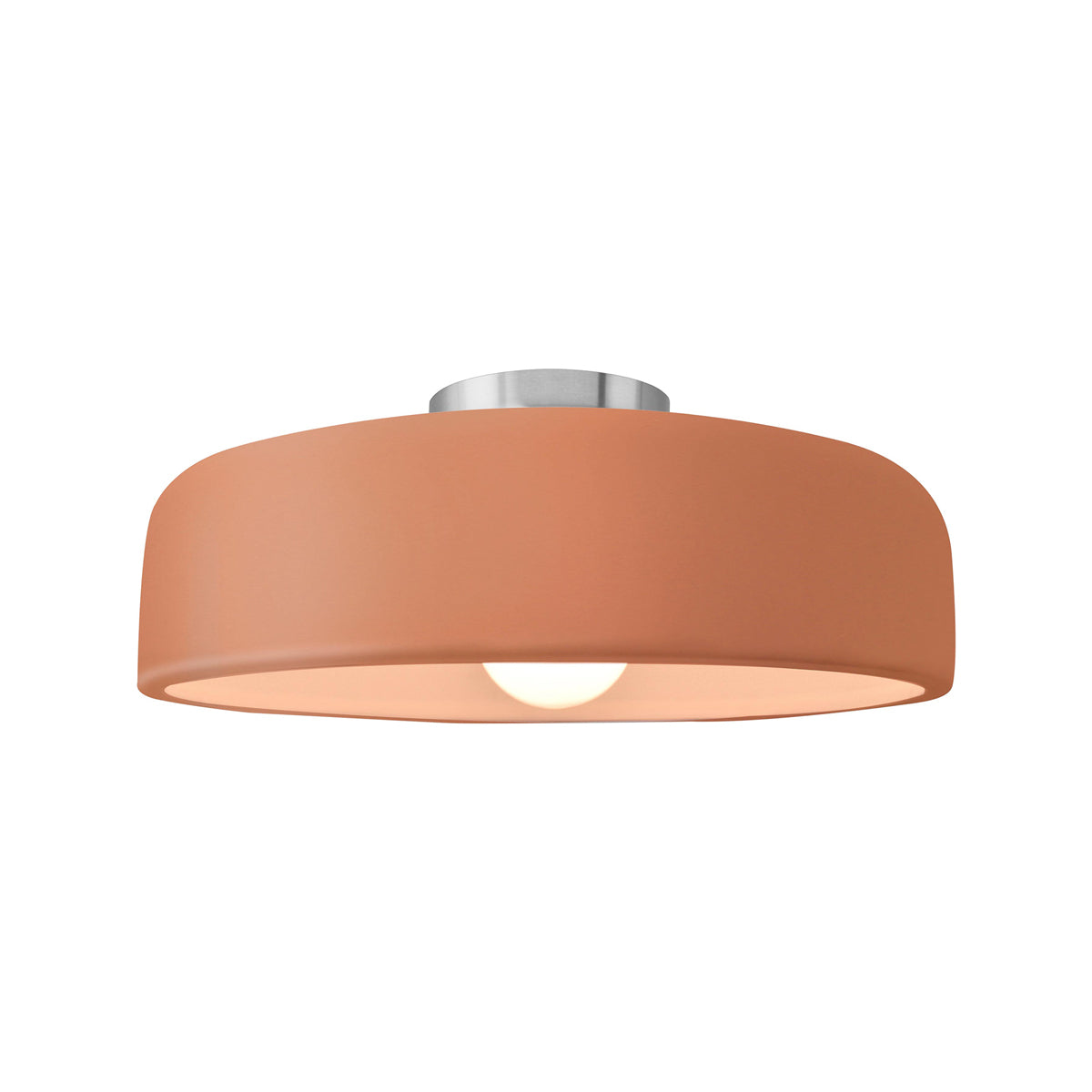Radiance Spire Semi Flush Mount Ceiling Light in Adobe/Brushed Nickel (Medium).