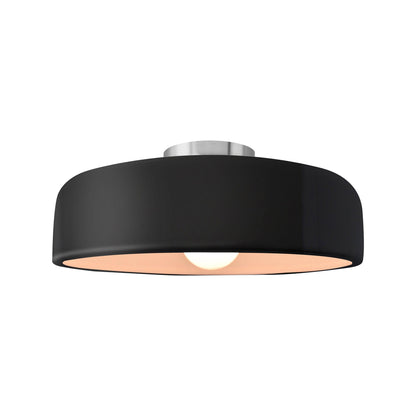 Radiance Spire Semi Flush Mount Ceiling Light in Gloss Black/Brushed Nickel (Medium).