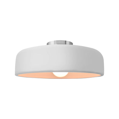 Radiance Spire Semi Flush Mount Ceiling Light in Gloss White/Brushed Nickel (Medium).