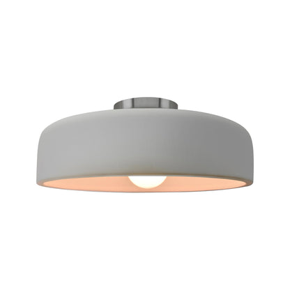 Radiance Spire Semi Flush Mount Ceiling Light in Matte White/Brushed Nickel (Medium).