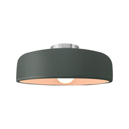 Radiance Spire Semi Flush Mount Ceiling Light in Pewter Green/Brushed Nickel (Medium).