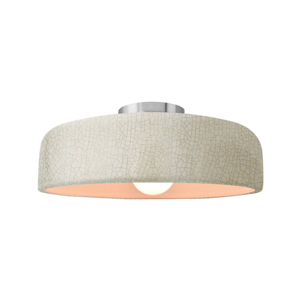 Radiance Spire Semi Flush Mount Ceiling Light in White Crackle/Brushed Nickel (Medium).