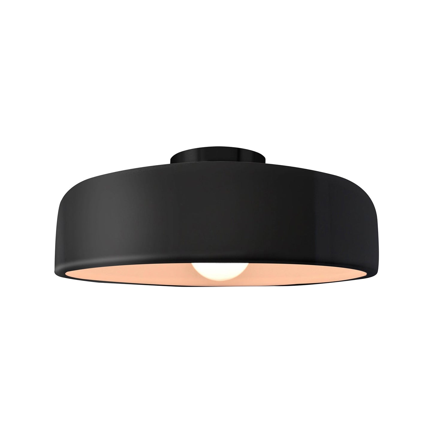 Radiance Spire Semi Flush Mount Ceiling Light in Gloss Black/Matte Black (Medium).