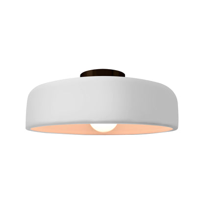 Radiance Spire Semi Flush Mount Ceiling Light in Gloss White/Matte Black (Medium).
