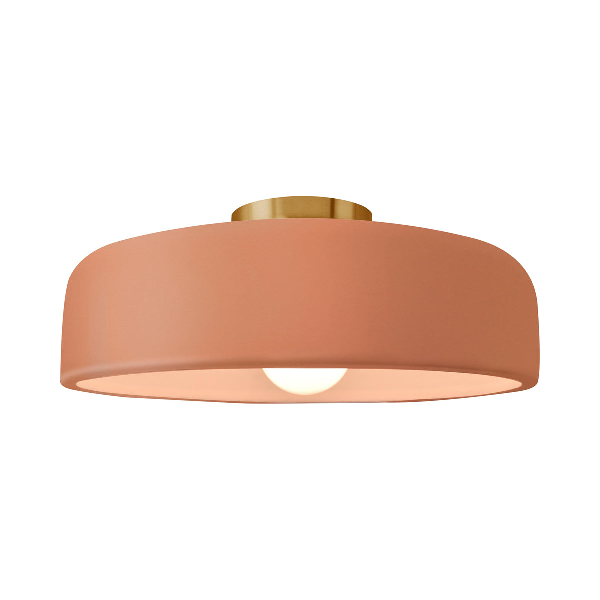 Radiance Spire Semi Flush Mount Ceiling Light in Adobe/Brushed Brass (Large).