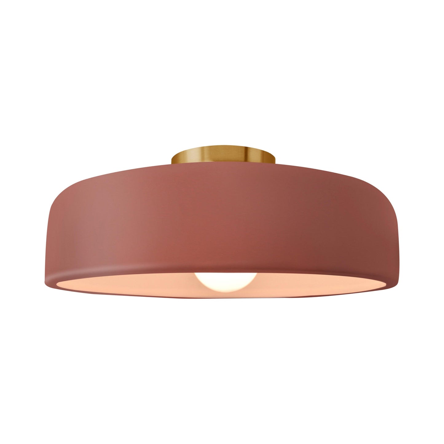 Radiance Spire Semi Flush Mount Ceiling Light in Canyon Clay/Brushed Brass (Large).
