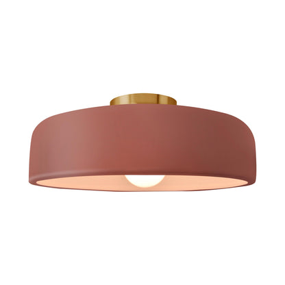 Radiance Spire Semi Flush Mount Ceiling Light in Canyon Clay/Brushed Brass (Large).