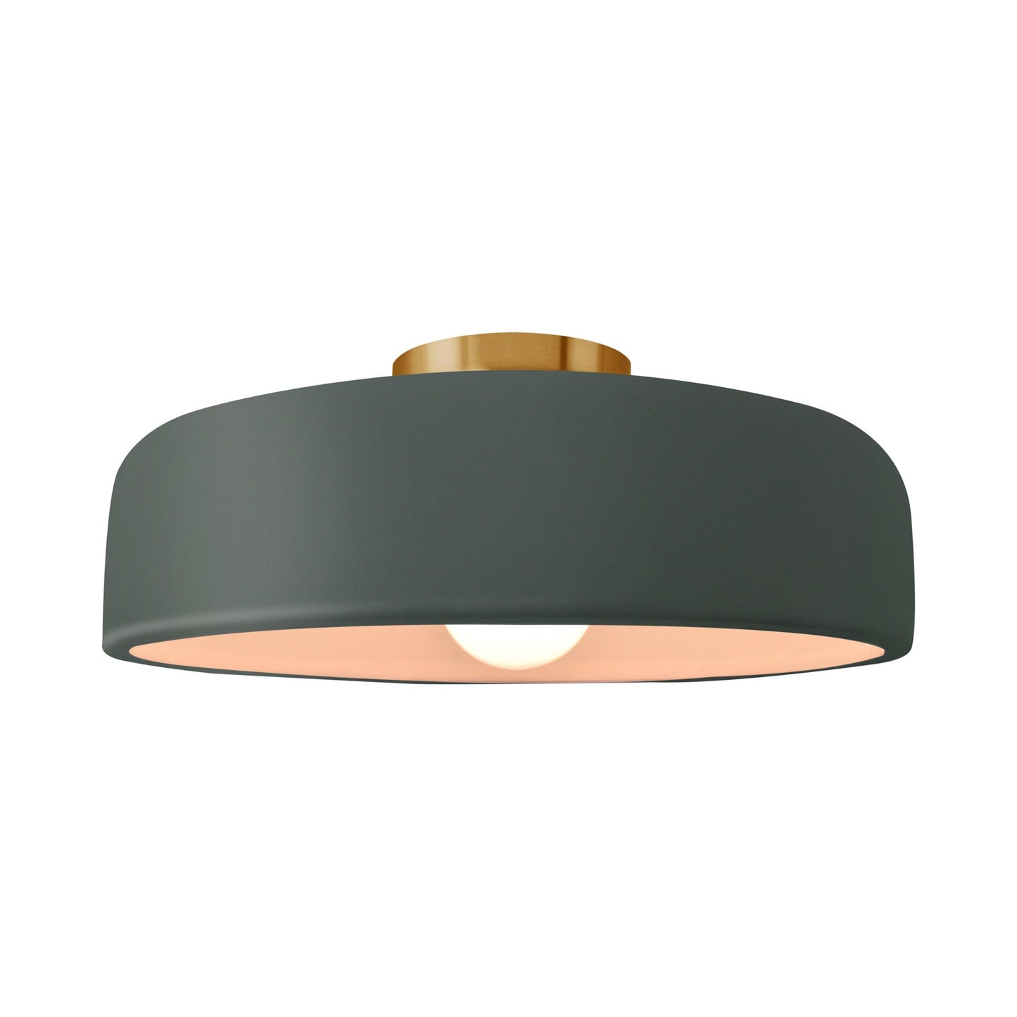 Radiance Spire Semi Flush Mount Ceiling Light in Pewter Green/Brushed Brass (Large).