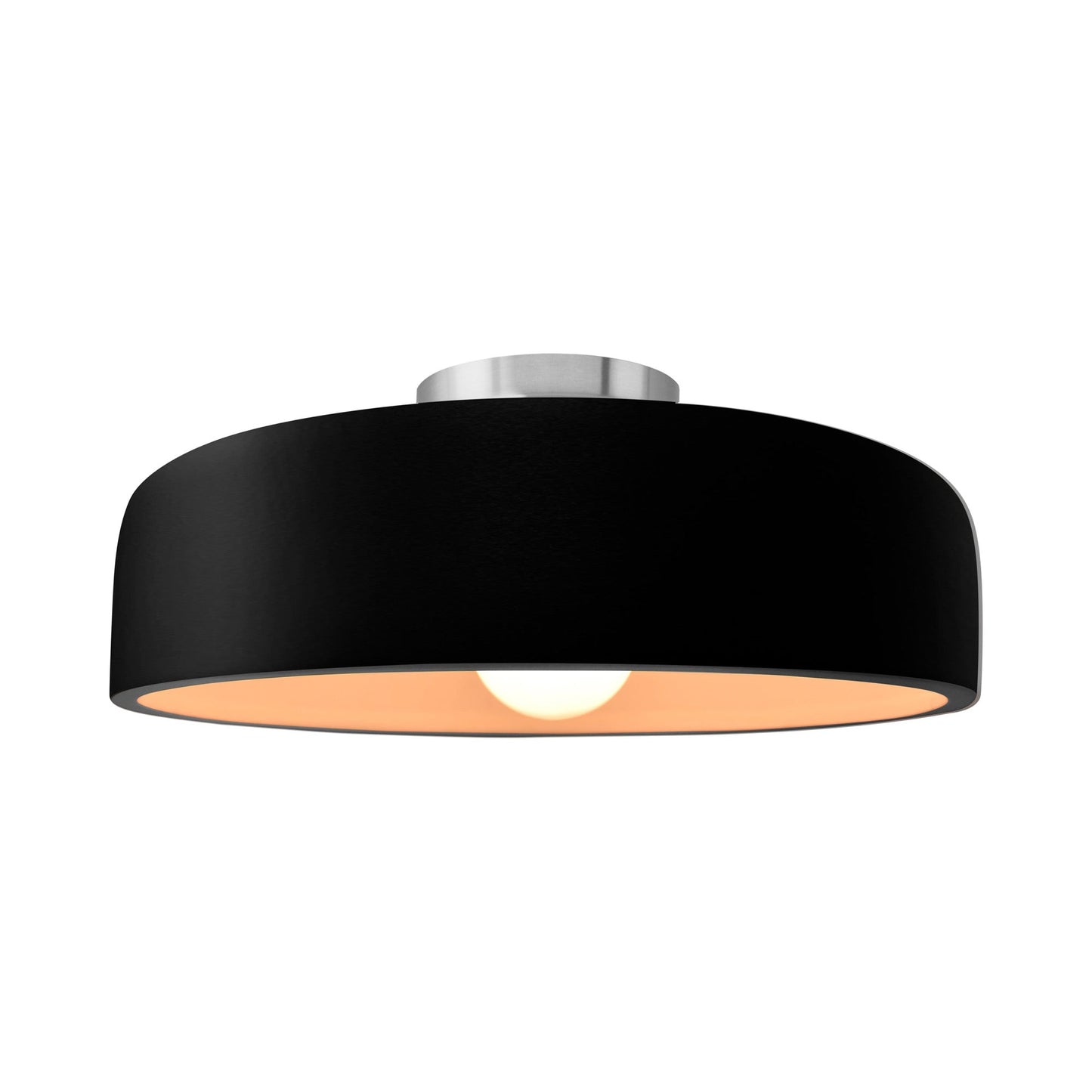 Radiance Spire Semi Flush Mount Ceiling Light in Carbon Matte Black/Brushed Nickel (Large).
