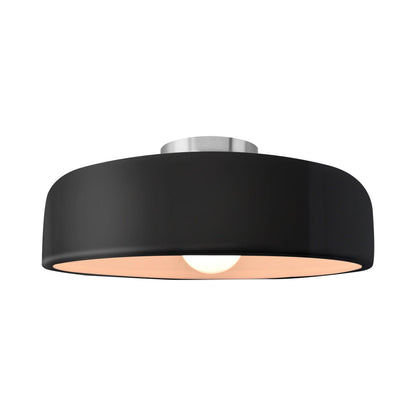 Radiance Spire Semi Flush Mount Ceiling Light in Gloss Black/Brushed Nickel (Large).