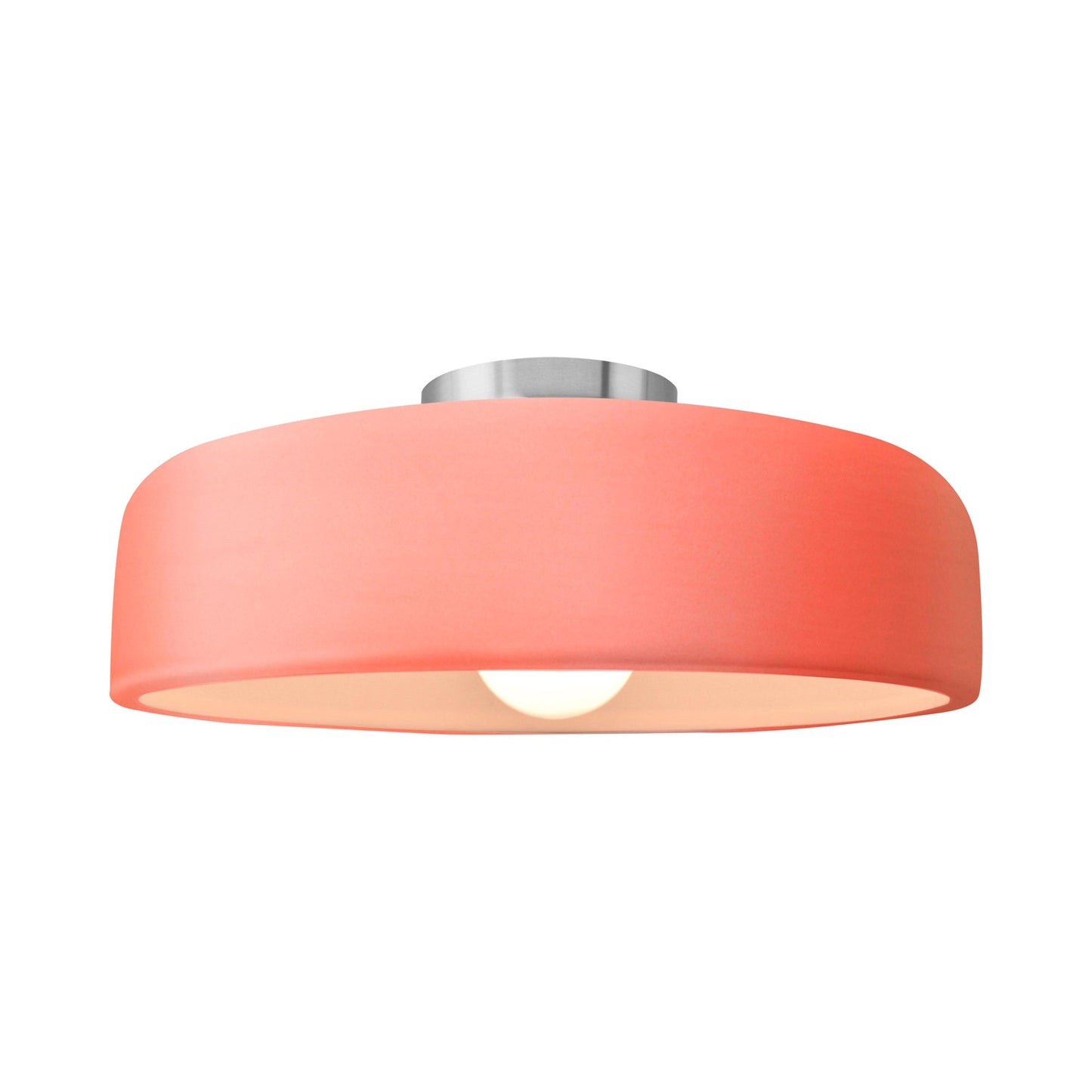 Radiance Spire Semi Flush Mount Ceiling Light in Gloss Blush/Brushed Nickel (Large).